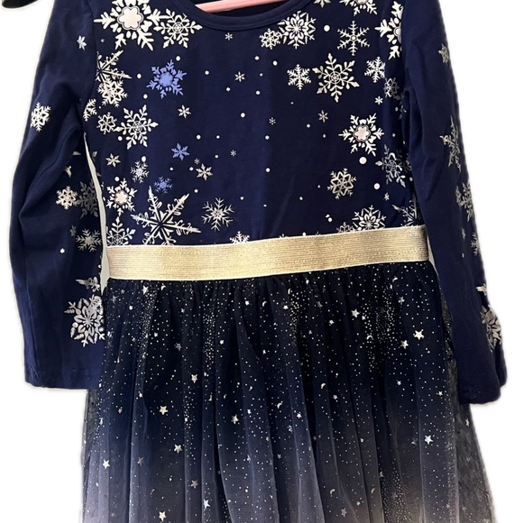 Holiday Snowflake Girls Dress, midnight blue with silver  Size 6/7 - Picture 7 of 7